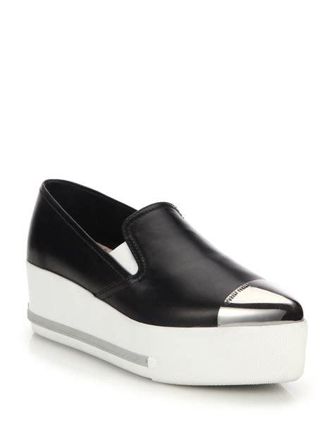 miu miu cap toe sneakers black|Miu Miu Platform Cap.